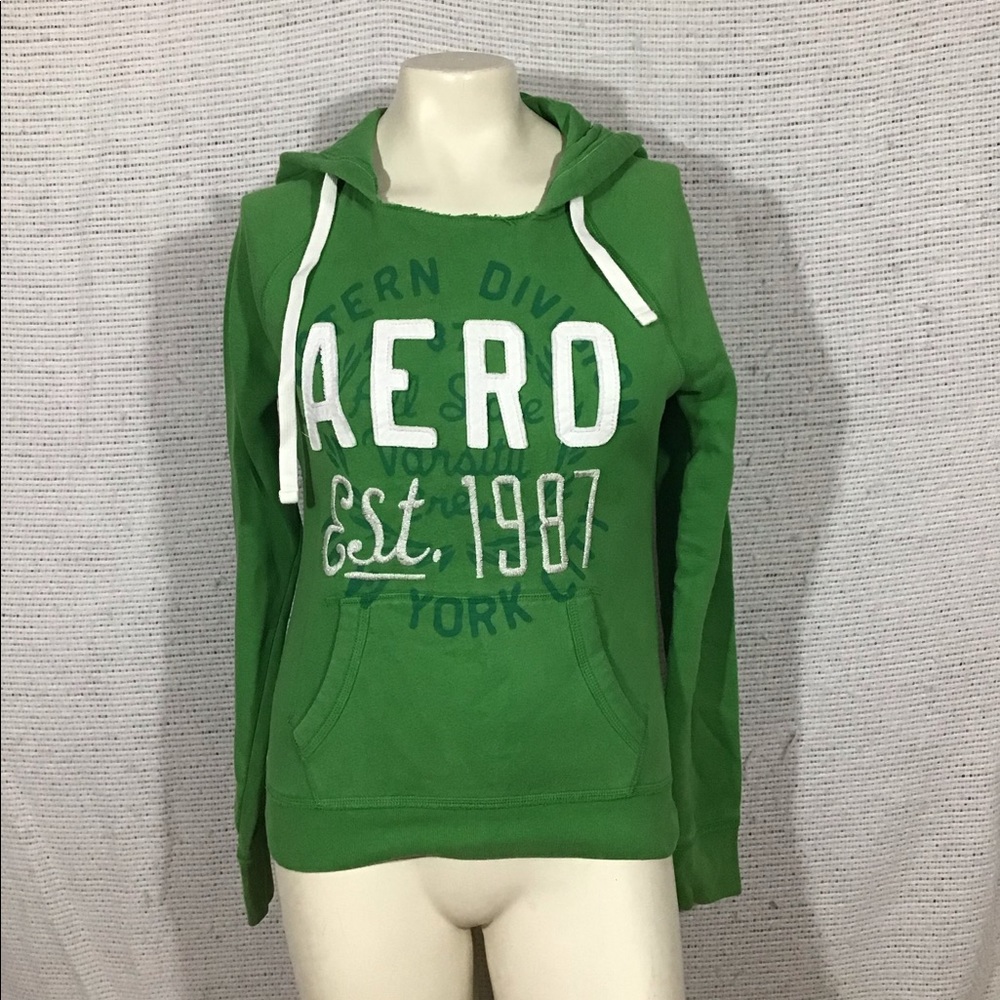 Juniors Aeropostale Green Hoodie med slim fit - Picture 1 of 6